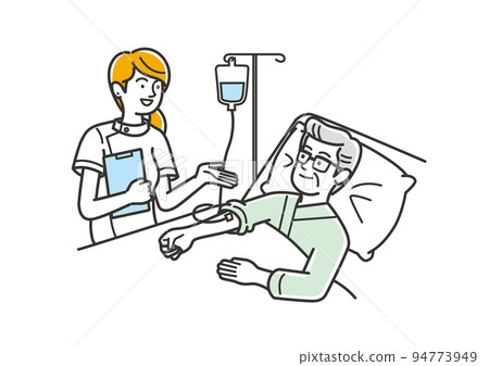 Illustration material of a nurse checking the patient's condition 94773949