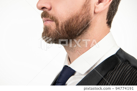 hair and beard care. formal businessman isolated on white. 94774191