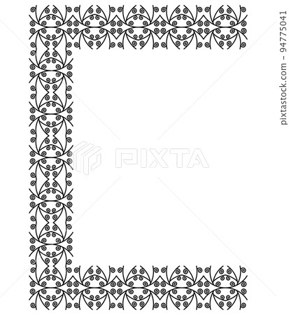 Patterned decorative letter isolated on white background. Inwrought font. Patterned decorative letter isolated on white background. Inwrought font. 94775041