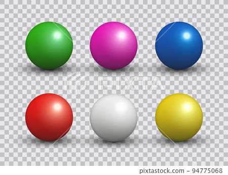 Vector set of colorful marbles, spheres or balls on transparent background 94775068