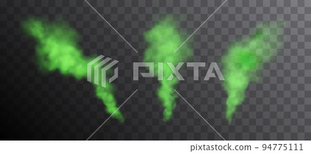 Vector green poisonous mist illustration on dark background 94775111