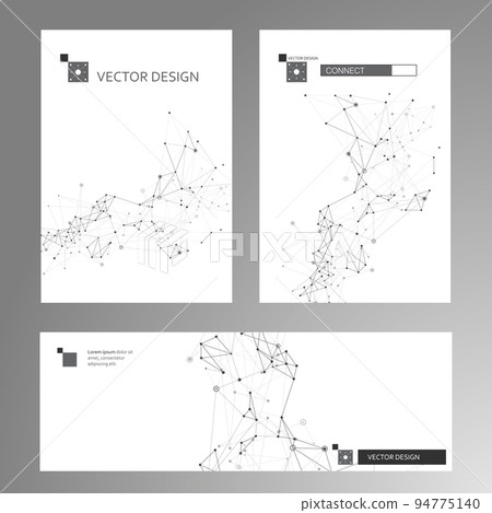 Geometric connect line and dots. Modern technology graphic background. Vector polygonal design Geometric connect line and dots. Modern technology graphic background. Vector polygonal design 94775140