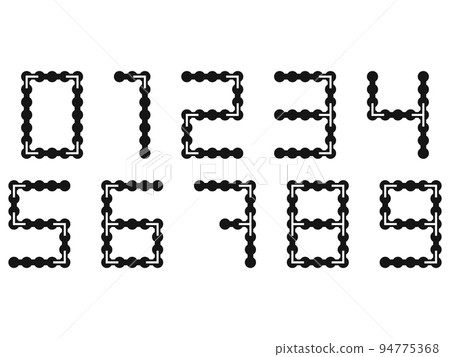 Decorative numbers isolated on white background.Vector numerals. 94775368