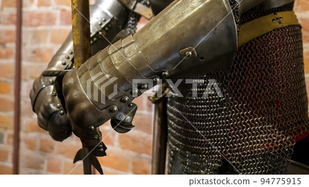 metal armor close-up. medieval knight armor metal armor close-up. medieval knight armor 94775915