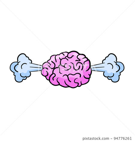 Steam from brain. Concept of hard work, fatigue and stress. Steam from brain. Concept of hard work, fatigue and stress. 94776261