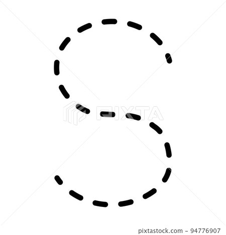 Tracing Alphabet lowercase small letter s prewriting dotted line element for kindergarten, preschool and Montessori school kids worksheet for handwriting practice activity. 94776907