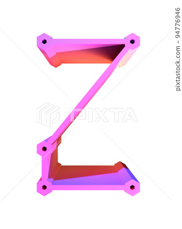 3D rendering decorative letter on transparent background. 94776946