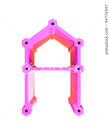3D rendering decorative letter on transparent background. 3D rendering decorative letter on transparent background. 94776947