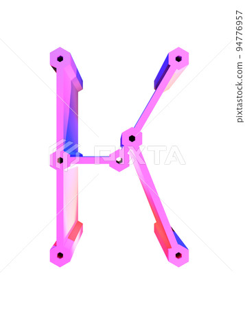 3D rendering decorative letter on transparent background. 3D rendering decorative letter on transparent background. 94776957