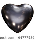 Realistic 3D illustration of the carbon fiber heart isolated on white 94777589