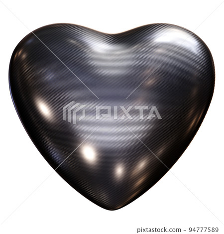 Realistic 3D illustration of the carbon fiber heart isolated on white Realistic 3D illustration of the carbon fiber heart isolated on white 94777589
