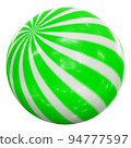 Realistic 3D illustration of the beautiful delicious green and white striped lime flavor candy isolated on white 94777597
