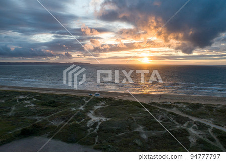 Caravan Campig Sunset beautiful landscape beach sand dunes near Melbystrand Laholm Sweden coast outdoor Lifestyle 94777797