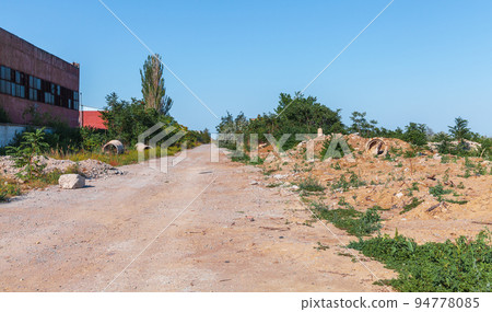Road along abandoned unfinished Crimean Atomic Energy Station 94778085