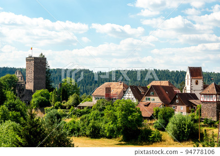 Panorama of Zavelstein with Zavelstein Castle in Summer 2022 94778106