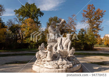 Gruppo del Sileno statue by J.B. Boudard in the Ducal Park in Parma, Italy. Gruppo del Sileno statue by J.B. Boudard in the Ducal Park in Parma, Italy. 94778453
