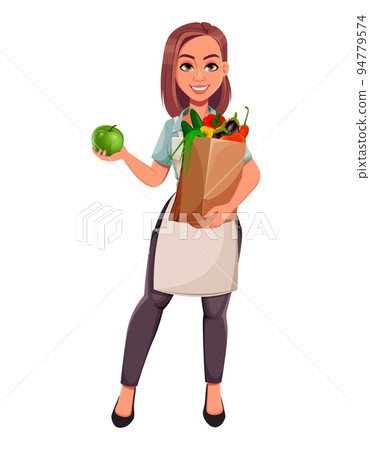 Housewife concept, young pretty stylish woman Housewife concept, young pretty stylish woman 94779574