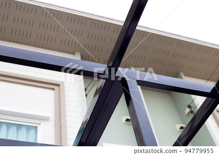 Steel roof structure. Build a room addition Steel roof structure. Build a room addition 94779955