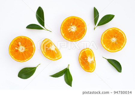 Fresh orange citrus fruit isolated on white background. Juicy, sweet and high vitamin C 94780034