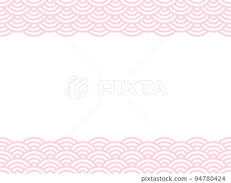 Seigaiha 框架可愛的粉紅色 94780424