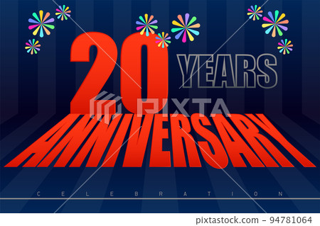 20th anniversay dark blue tone vector illustration eps10 94781064