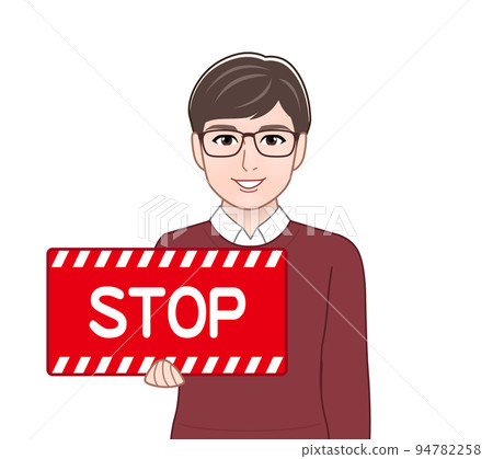 man with stop sign 94782258