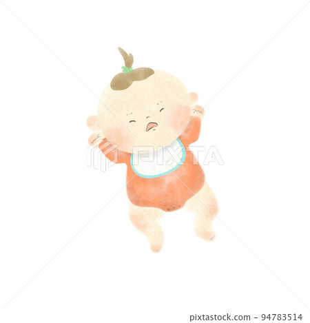 Watercolor hand-drawn illustration material of a fussy baby 94783514