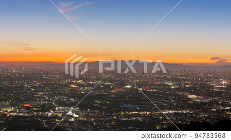 【眺望大阪平原（夕陽）】（高分辨率版） 地點：大阪府八尾市神田 94783568