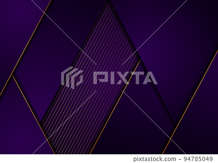 Dark violet and golden abstract tech geometric background 94785049