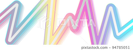 Holographic glossy zig-zag stripe geometric abstract tech background 94785051