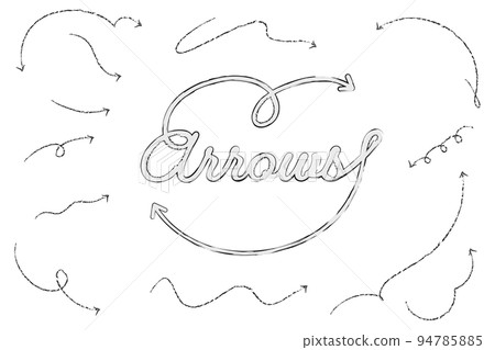 Handwritten arrow line drawing monochrome Handwritten arrow line drawing monochrome 94785885