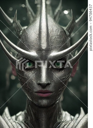 Silver Witch. Digitally generated image. Not based on any actual scene or pattern. 3D Render 94786437