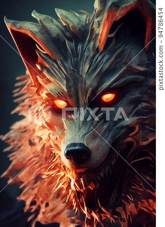 Werewolf. Neural network generated art. Digitally generated image. Not based on any actual scene or pattern. High quality illustration 94786454