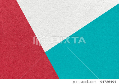 Texture of craft white, red and cyan color paper background, macro. Vintage wine abstract cardboard with gradient. Texture of craft white, red and cyan color paper background, macro. Vintage wine abstract cardboard with gradient. 94786494