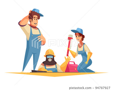 Plumbers Cartoon Illustration Plumbers Cartoon Illustration 94787927