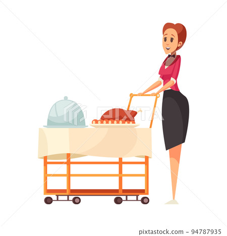 Cartoon Catering Waitress Cartoon Catering Waitress 94787935