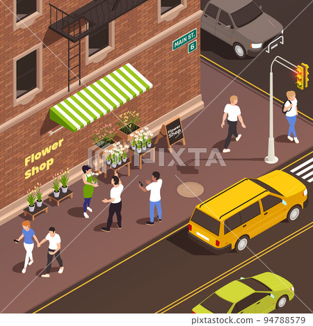 Street Flower Shop Composition Street Flower Shop Composition 94788579