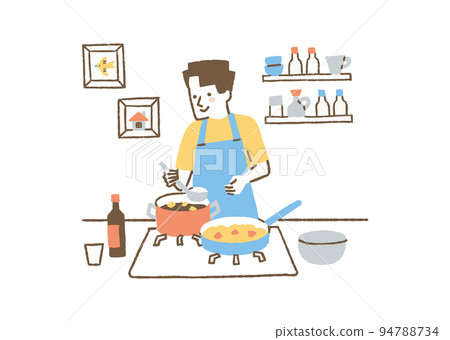 Men who are good at cooking _ color Men who are good at cooking _ color 94788734
