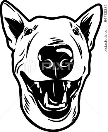 Bull Terrier - Funny Dog, Vector File, Cut Stencil for Tshirt 94788885