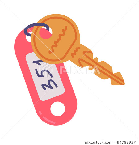 Trinket with Key Hanging with Keyring Vector Illustration Trinket with Key Hanging with Keyring Vector Illustration 94788937