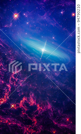 Abstract nebula in outer space and galaxies background suitable for a mobile screen, phone desktop. 94790210