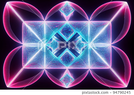 3D render abstract Neon crystal ice geometry background 3D render abstract Neon crystal ice geometry background 94790245
