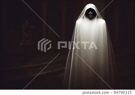Halloween concept background of skeleton ghost in old Horror house. Halloween concept background of skeleton ghost in old Horror house. 94790315