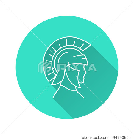 Spartan icon with long shadow for graphic and web design. 94790603