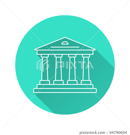 Bank icon with long shadow for graphic and web design. Bank icon with long shadow for graphic and web design. 94790604