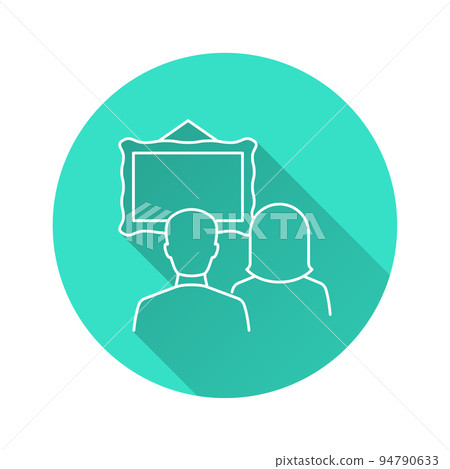 Art gallery icon with long shadow for graphic and web design. 94790633