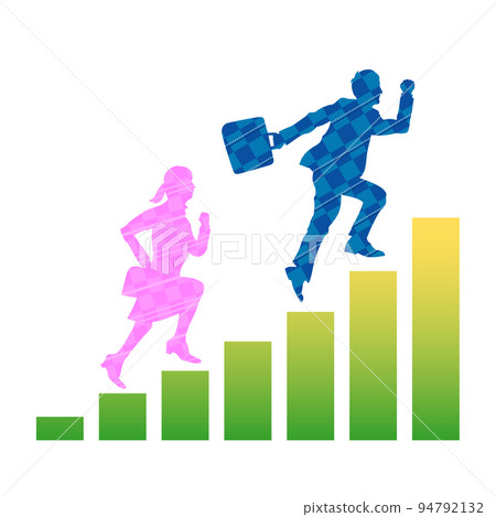 Illustration image of a member of society whose grades are improving Plaid pattern 94792132