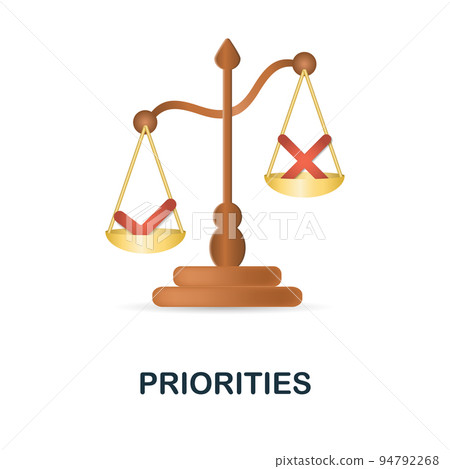 Priorities icon. 3d illustration from personal productivity collection. Creative Priorities 3d icon for web design, templates, infographics and more 94792268