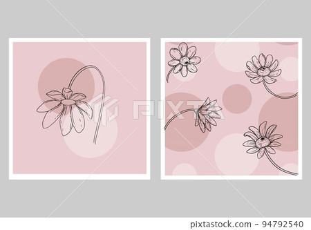 Two Decoration Background with Flower Vector  94792540