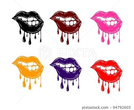 Set of Betting Lips with Color Vcetor Set of Betting Lips with Color Vcetor 94792605